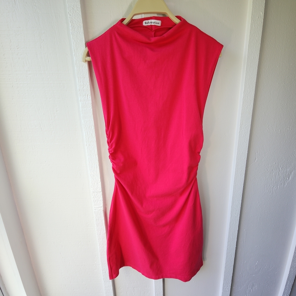 Reformation Hot Pink Sleeveless Mini Dress